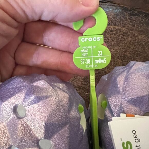 Crocs Geo Metric Purple Clogs M5/W7 - Picture 8 of 8